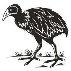 takahe black silhouette icon vector