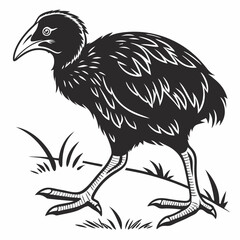 takahe black silhouette icon vector
