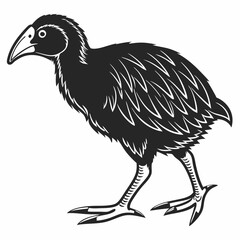 takahe black silhouette icon vector