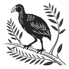 takahe black silhouette icon vector