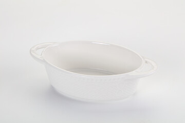 White ceramic empty bowl dishware