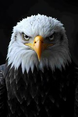 Obraz premium Close-up Eagle Portrait, Dark Background