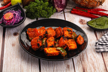 Indian cuisine - spicy chili paneer