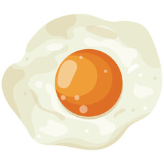 icon of a fried chicken egg with a hard yolk with different highlights, for various designs or textiles