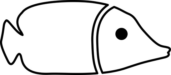 Fish Line Art Black Color Illustration