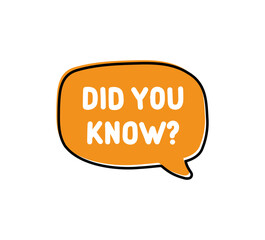 Did You Know?. Badge, icon, logo vector design illustration on white background