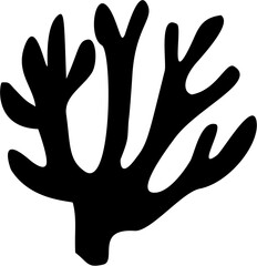 Obraz premium Coral Silhouette Black Color under the sea illustration