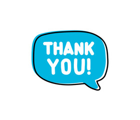 Thank You!. Badge, icon, logo vector design illustration on white background