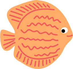 Cute Fish Colorful for Kids  Drawing Illustration 