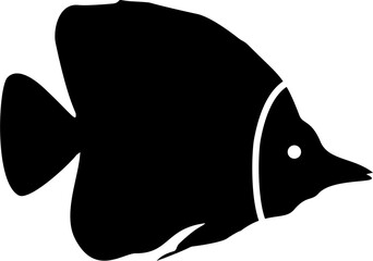 Fish Silhouette Black Color White Dot Eye Minimalist Illustration