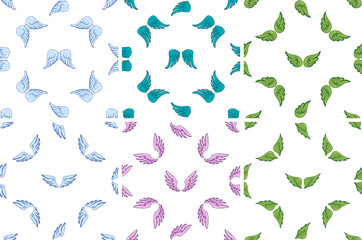 Colorful angel wings seamless patterns bringing a touch of magic and freedom