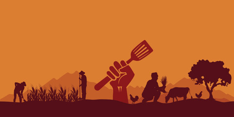 1st May International Workers Day Chefs Restaurant Food Housewife Mother Right Concept, Happy Labour Day Logo Banner Poster Flyer Social Media Post design concept idea editable vector illustration