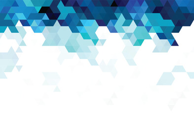Abstract geometry triangle blue and white with space texture background pattern.
