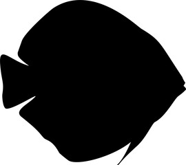 Fish Silhouette Black Color Illustration