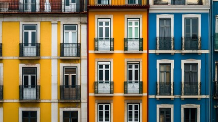 Obraz premium Urban Cityscape with Modern Architecture Facades in the Background