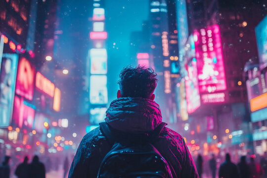 Futuristic city, future innovation, cosmic urban style, generative AI