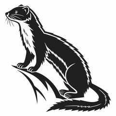 stoat black silhouette icon vector