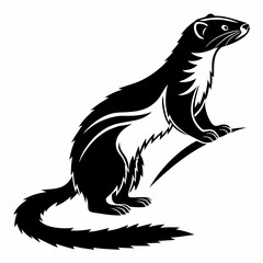 stoat black silhouette icon vector