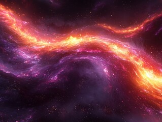 Obraz premium Fiery cosmic river swirls through space.