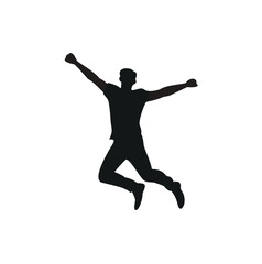 silhouette of a man jumping