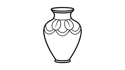 Isolated ceramic vase, an antique white object