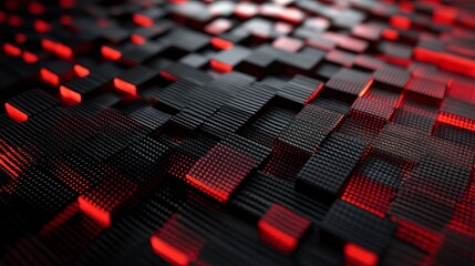 Fototapeta premium Abstract Carbon Fiber Texture: Sleek Red & Black Tech Background