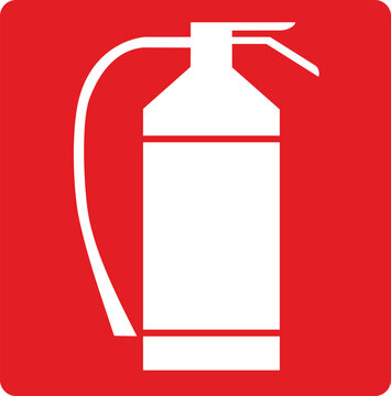 signal white and red emergency fire, hose, fire extinguisher