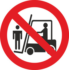 Red and black no entry sign. Ditch, climbing, people climbing, 