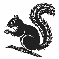 squirrel black silhouette icon vector