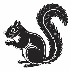 squirrel black silhouette icon vector