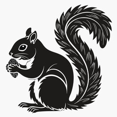squirrel black silhouette icon vector