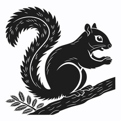 squirrel black silhouette icon vector