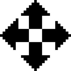 Fototapeta premium Pixel arrow. Four-way arrows. Controller buttons