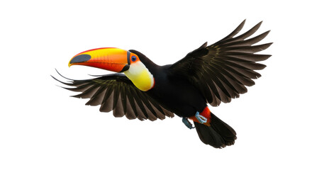Isolated Flying Toucan