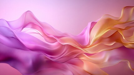 Fototapeta premium Flowing fabric with blended colors, moving fluidly against soft background