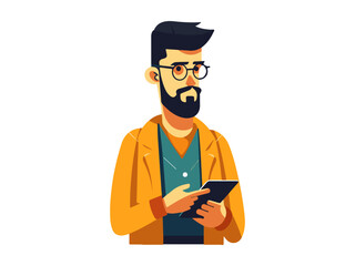 Beautiful Professional Man Character Vector Illustration