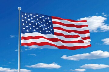 Obraz premium The stars and stripes of the American flag take on a vintage, distressed, weathered appearance