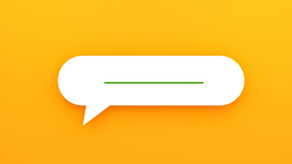 Empty speech bubble and yellow background. 3d render.