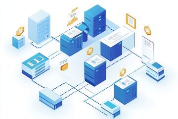 Fototapeta premium Showcase of automated document workflows highlighting routing, approval processes, and document management efficiency.