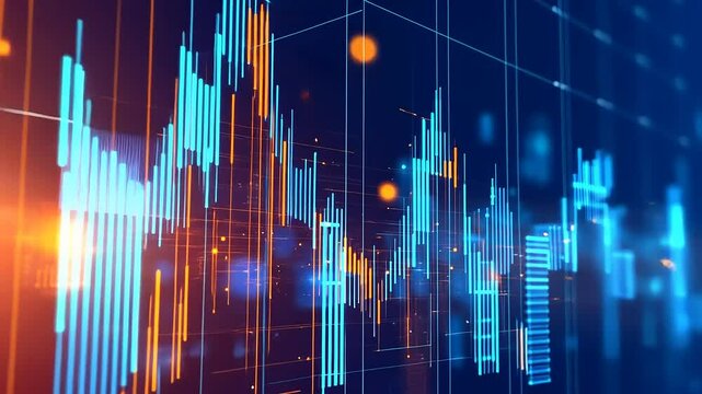 Abstract digital visualization of data trends and analytics in vibrant colors.