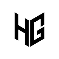 Fototapeta premium Letter Hg with modern security business monogram logo