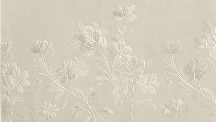 Elegant Flower Line Art on Rustic Stone Surface