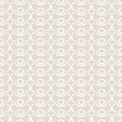 seamless pattern with curved lines, stylized ornamental elements. Creamy beige subtle background with ornaments for textile, linen, scarf, silk.