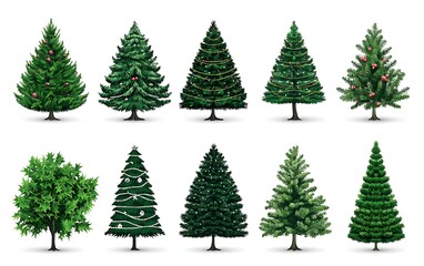 Obraz premium Christmas Trees Decorated Simple.