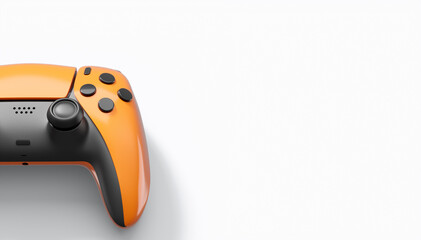 Realistic colorful video game joystick or gamepad with color buttons on white