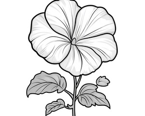 A detailed illustration of a beautiful and open blooming flower