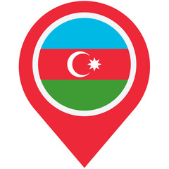 A vibrant Azerbaijani flag displayed proudly as a location marker, symbolizing national pride and cultural identity with a clean, bold design.
