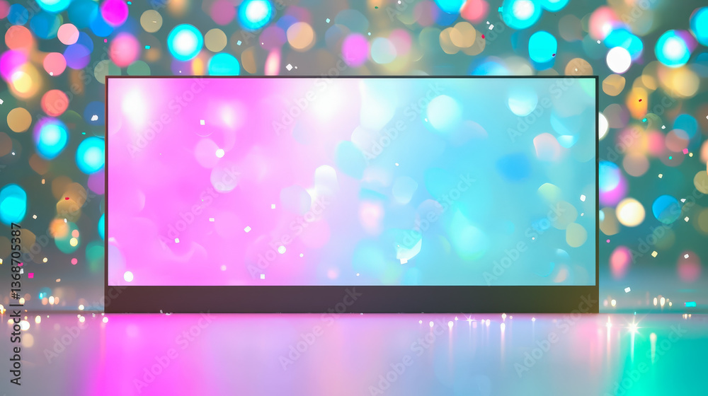 Aufkleber Colorful bokeh background with an empty display for creative projects or presentations