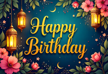 happy birthday card with flowers