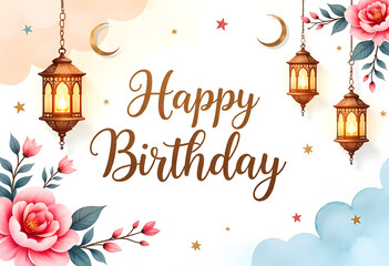 vector illustration of a happy birthday card